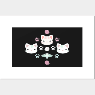 What's Cool with the Kitty Cats in Pink and White Posters and Art